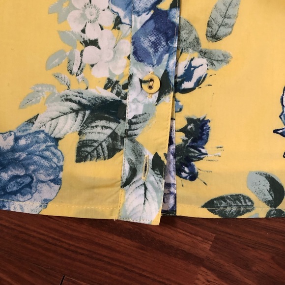 JOA Floral Mini Off Shoulder Bubble Sleeve Dress XS Yellow New - Picture 4 of 8